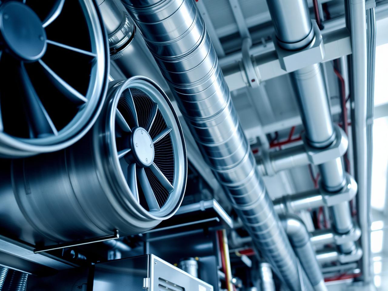 Modern HVAC equipment and ductwork